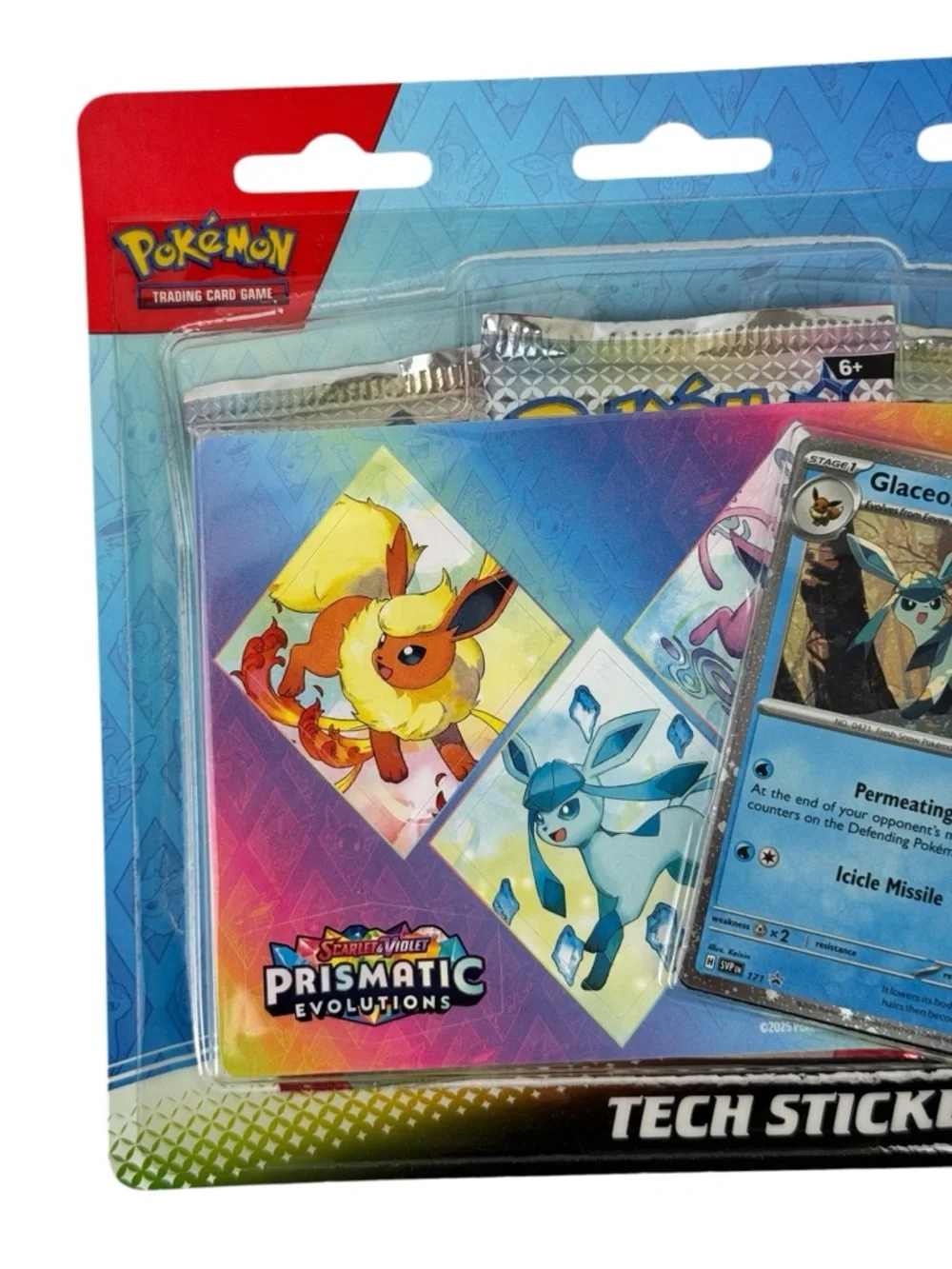 Pokemon Prismatic Evolutions Tech Sticker Collection - Blue, Red, Pink